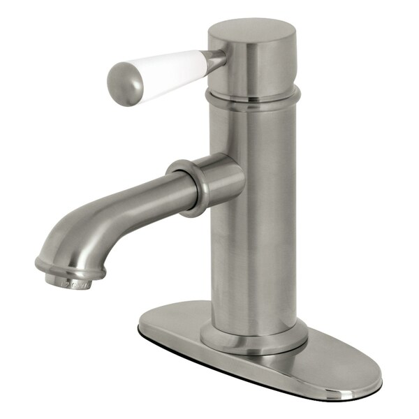 Paris Single Porcelain Lever Handle Bathroom Faucet, Nickel